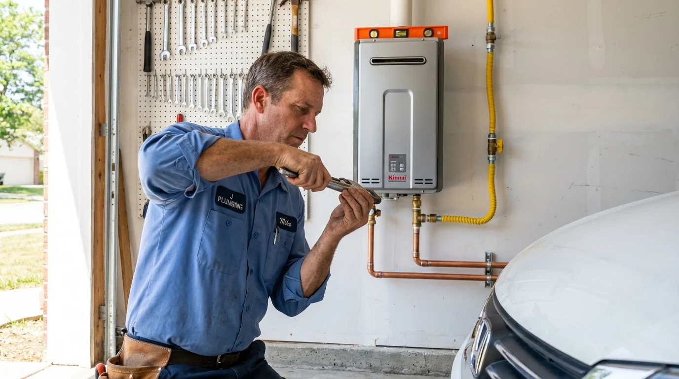 Tankless water heater installation by a Johns Plumbing LLC plumber in Plain City